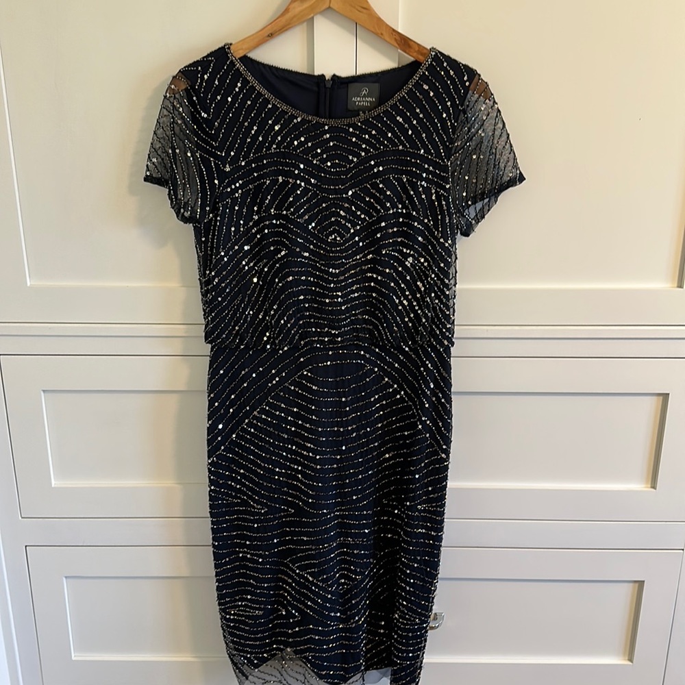 Size 10 navy blue sequin dress